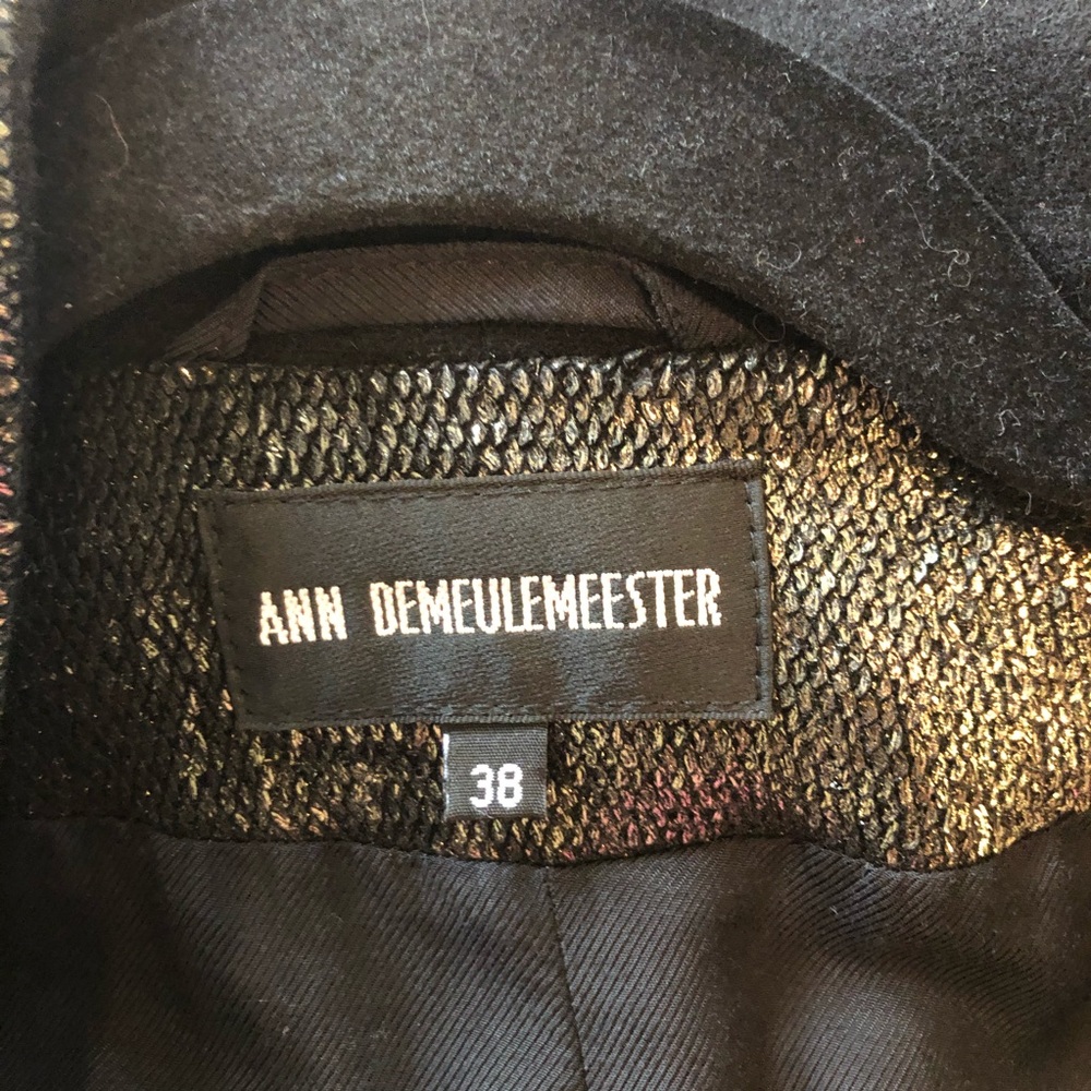 ANN DEMEULEMEESTER Gold Lame Asymmetrical Blazer - Picture 7 of 7